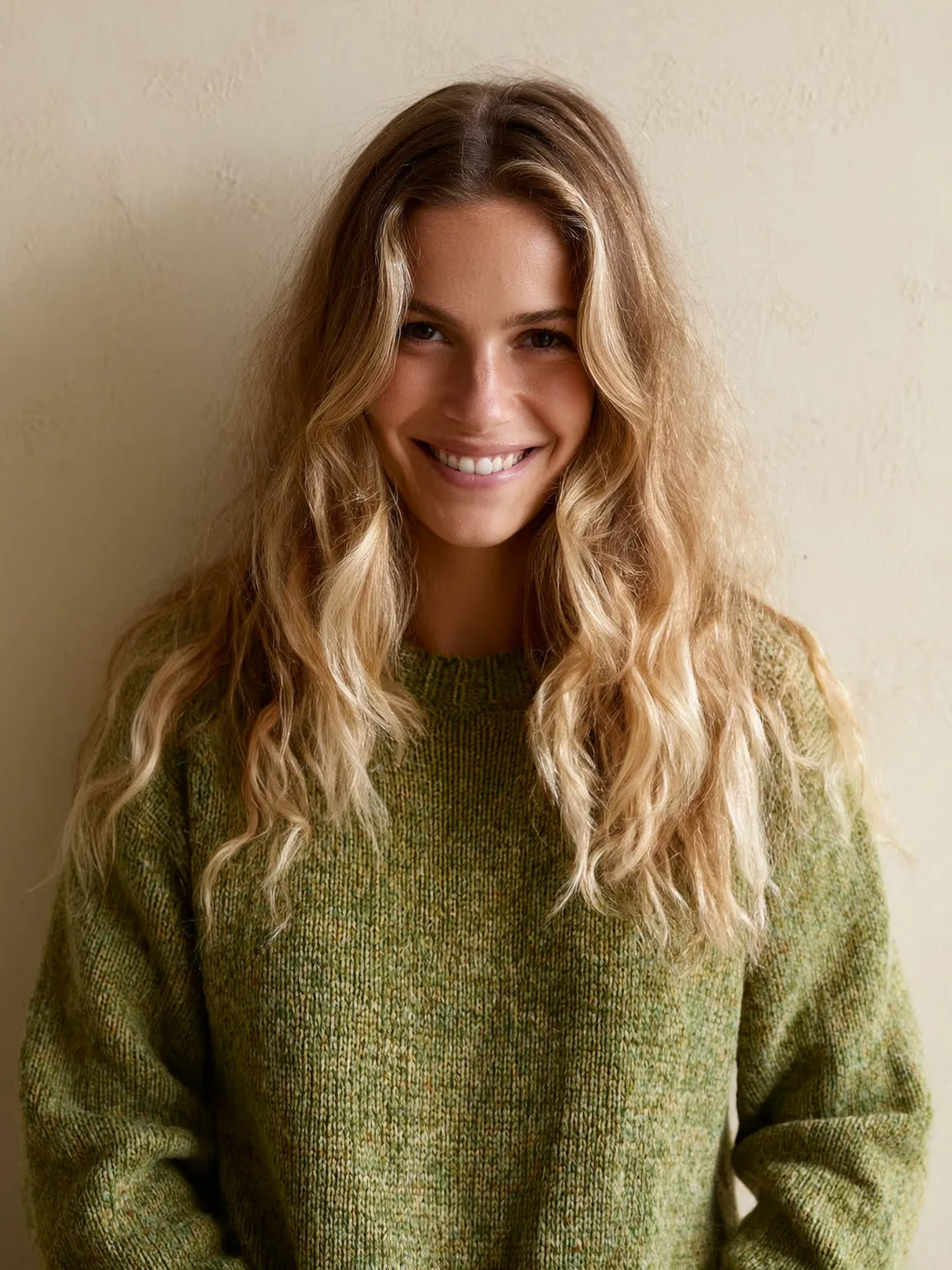 sun-kissed honey blonde long layers